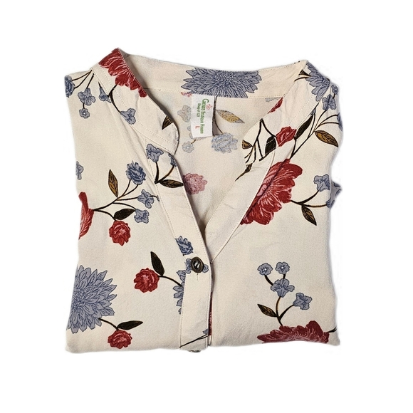 H&M Floral Tunic Button-Up Boutique Bliuse Top - Picture 8 of 14
